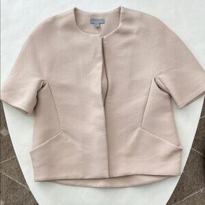 COS Zip Up Structured Short Sleeve Jacket Blouse Light Pink US 2 $150
